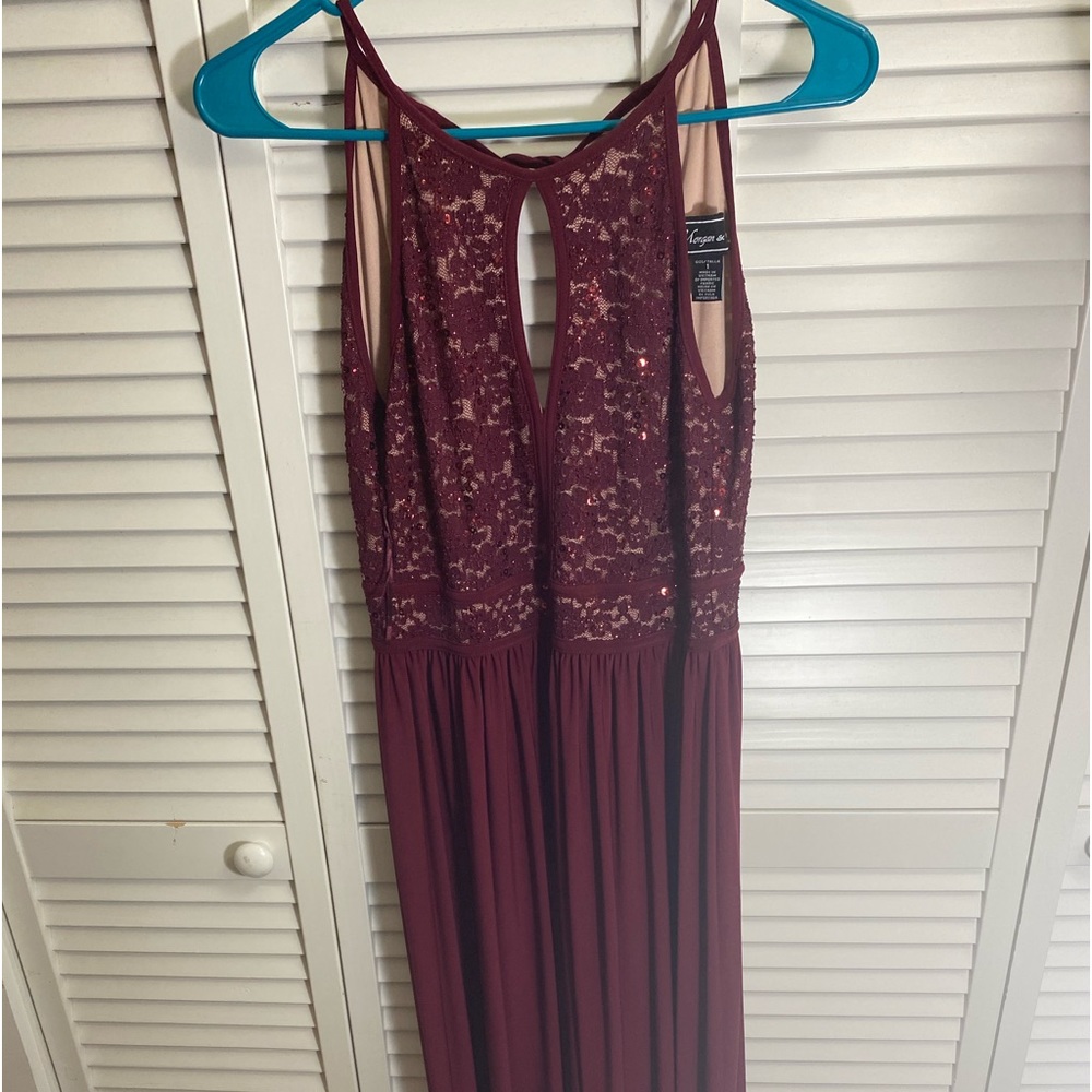 Long maroon party dress